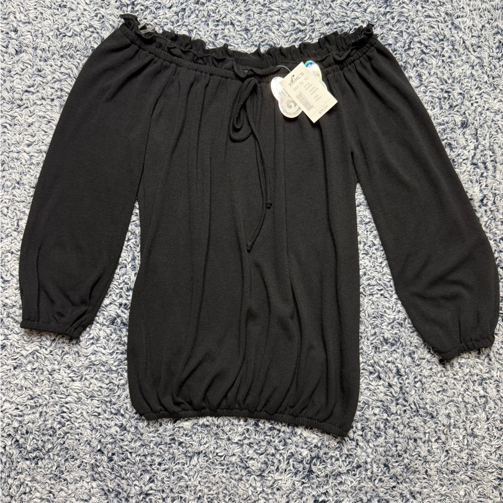 NWT Self Esteem Off Shoulder Black Top